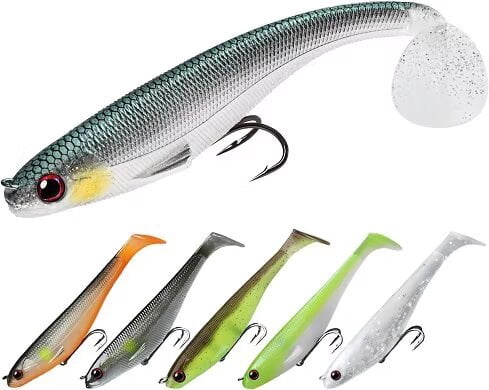 Uncle Josh Pork Frog Bait, Fishing Fish Bites, Blue, 3 Per Jar