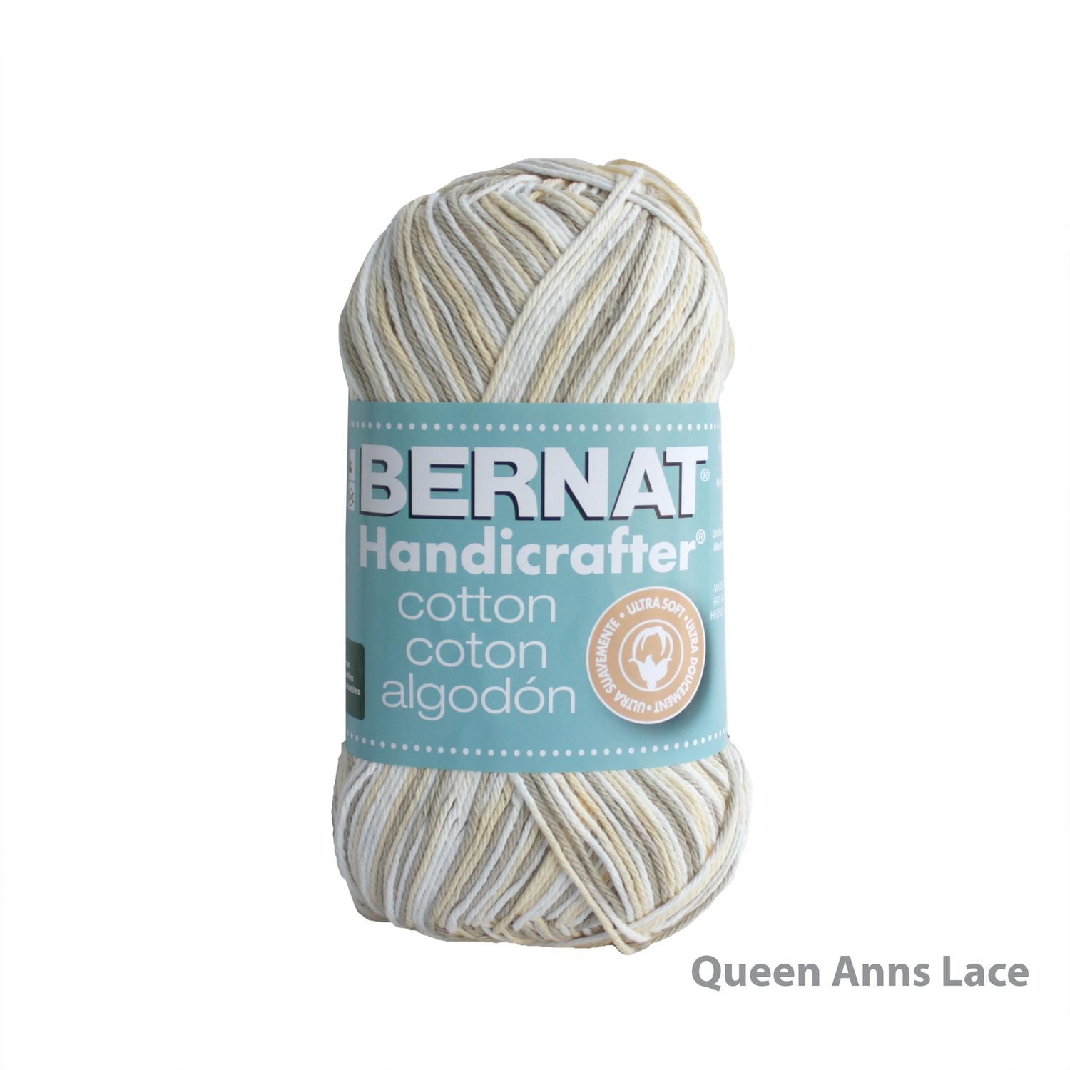 "Bernat Handicrafter Cotton Variegates #4 Fil de Coton Moyen, Dentelle de la Reine Anne 12oz/340g, 573 Yards"
