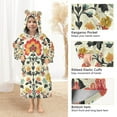 thumbnail image 3 of FORMRS Wearable Blanket Hoodie with Sleeves for Kids Cozy Flannel Sweatshirt, Beige Floral, 3 of 7