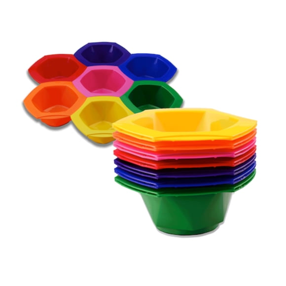 Framar Multi-Colored Connect and Color Bowl Set – Mixing Bowls for Hair Color, Hair Bleach, Hair Dye, Coloring Set - 7 Pack