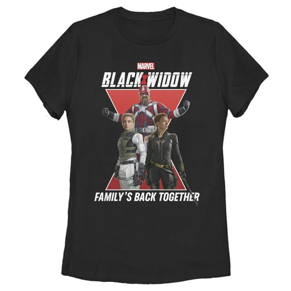 Women's Marvel Black Widow Family Back Together Graphic Tee Black X Large