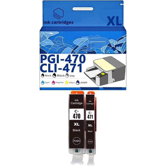 PGI-470 CLI-471 Ink Cartridges Compatible for Canon TS5040 TS6040 TS8040 TS9040 MG5740 MG6840 MG7740 Inkjet Printers, Leak-Proof Design Crisp Printing