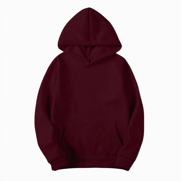 Womens Solid Hoodies Fall Fashion Casual Long Sleeve Hooded Sweatshirts Loose Comfy Trendy Pullover Tops with Pockets