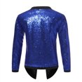 thumbnail image 4 of Lilgiuy Men Casual Solid Long Sleeve Sequin Dance Dress Cardigan Jacket Blue Fall Fashion for 2022 Spring Winter, 4 of 4