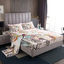 Erosebridal Animal Dragonfly Sheet Set Twin,Mother'S Day Gifts Bedding Sets Twin Size,Pink Blue Twin Sheet Sets,Lightweight Flower Bedroom Decoration,3pcs