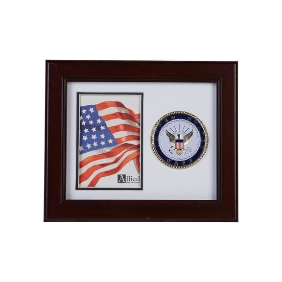 Allied Frame US Navy Medallion Portrait Picture Frame - 4 x 6 Picture Opening