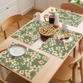 thumbnail image 5 of Beige Artwork Floral Placemats Set of 12 Abstract Art Botanical Green Place Mats Indoor Wipeable Table Mats Washable Cloth Dining Table Placemats for Kitchen Holiday Party Home Decor 13x19 Inch, 5 of 9