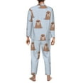 thumbnail image 7 of Salouo Playful Walrus Wonders Print Button-Front Long Sleeve Pajama Set for Men, Soft 2Pjs Men's Long Sleeve Sleepwear -Small, 7 of 7