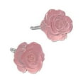 thumbnail image 1 of Qarigey Pendientes con forma de flor de 2 piezas, joyería rosa, accesorio de moda para niñas, pendientes dulces, plateada para boda Ropa, zapatos y accesorios Miscelánea Rosa, 1 of 6