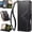 Black, variant on for Motorola Edge 70 Leather Wallet Case Minimalist Business 3-Color Stitching, Hidden 6-Card Slot & Cash Pocket, Magnetic Clasp, Kickstand, Wrist Strap Lanyard