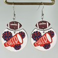 thumbnail image 2 of Soccer Earrings Cheerleaders Multicolor Rugby Geometric Wooden Print Cheer Earrings Rugby Cheerleader Earrings Cheer Jacket Earrings Girls Earrings for Sensitive Ears Rhinestone Earrings Earring Set, 2 of 4