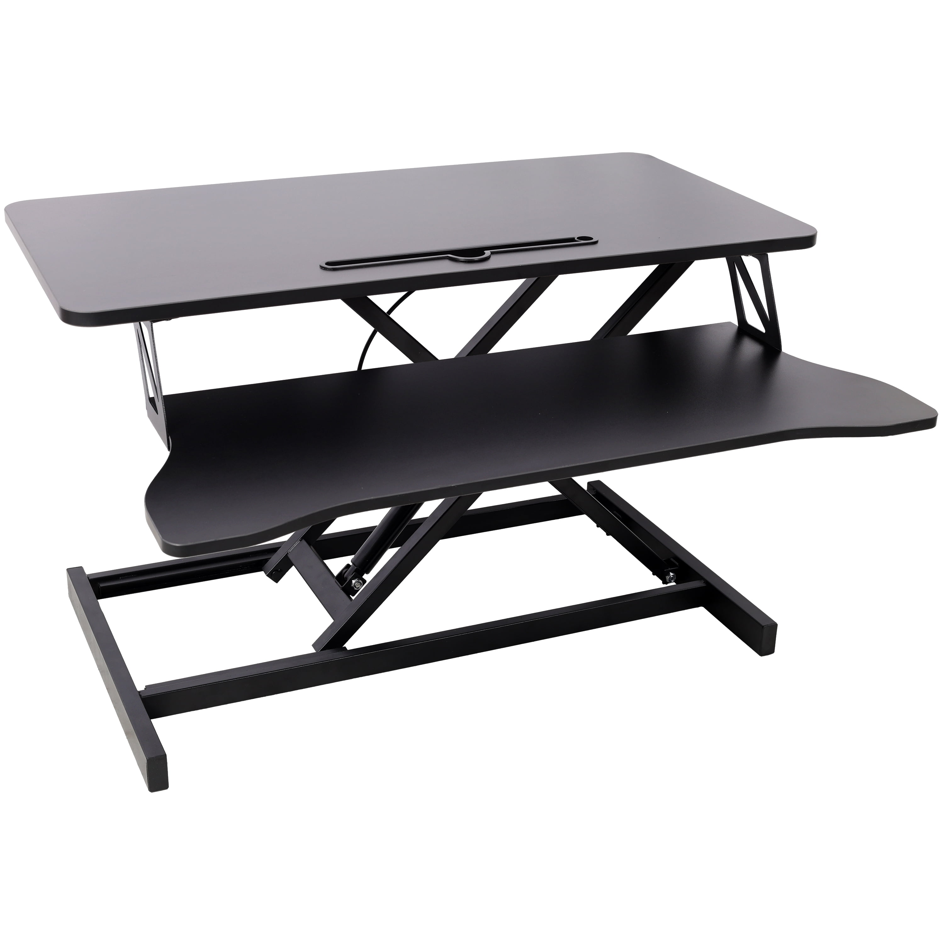 LiviNest Ergonomic Standing Desk Converter: 14.2 Inch Height Adjustable Workstation - 44 Lb Capacity for Home Office & Remote Work - Gas Spring Smooth Lift with Keyboard Tray