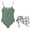 Z2-Army Green, variant on Shadoumai One Piece Swimsuit for Girls 6 Ruffle Tankini Set Quick Dry Crossback Floral Print Ruffle Bathing Suit Stretch Strap Swimwear with Cover Up Skirt