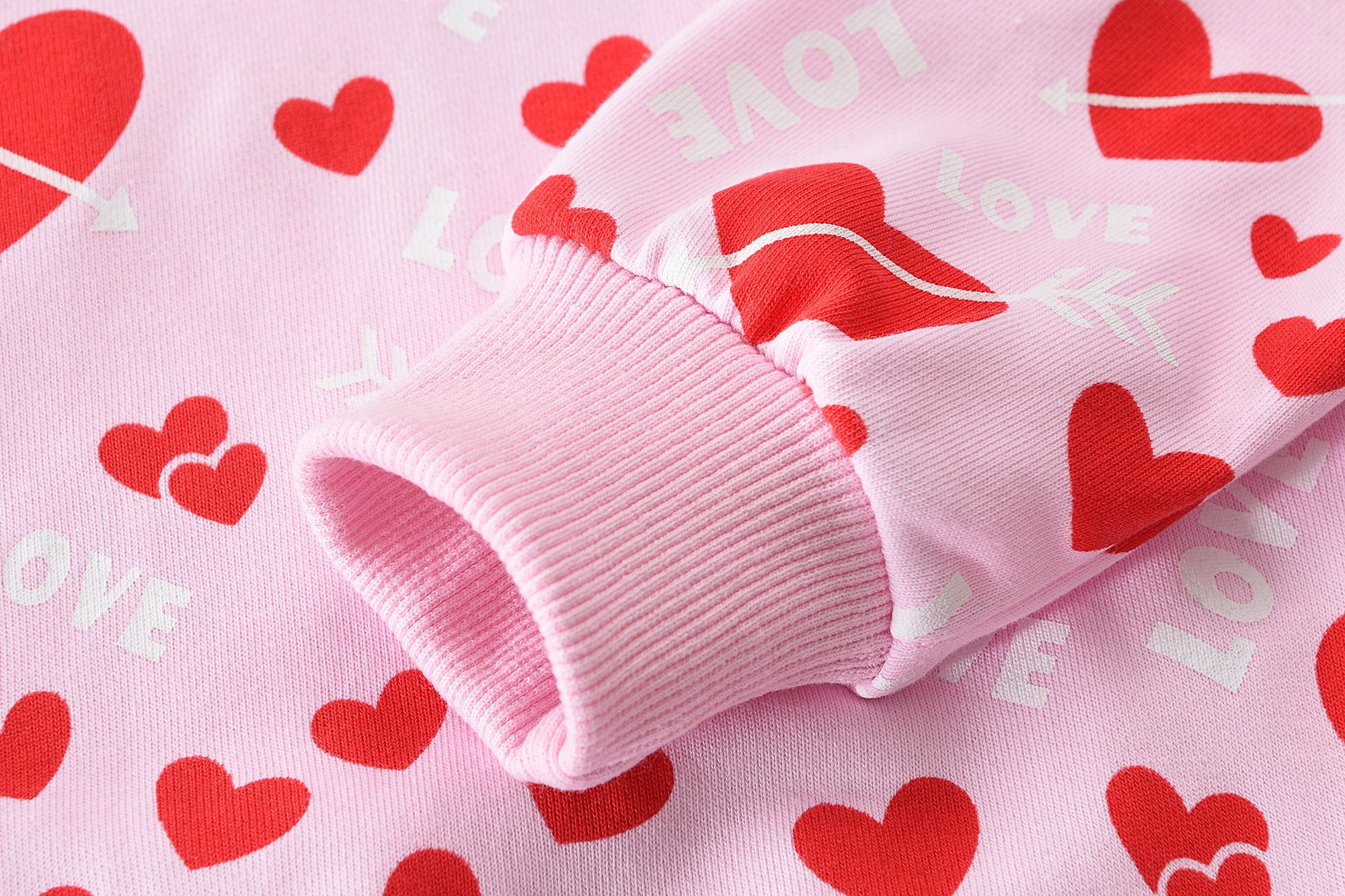 POPTEM Toddler Girls Clothes Set Heart Print Sweatshirts Top and Leggings with Skirt Kids Fall Outfits Pink 5T