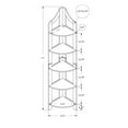 thumbnail image 4 of Monarch 5 Shelf Corner Bookcase in Dark Taupe, 4 of 11