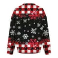 thumbnail image 5 of Christmas Top for Women Reindeer Graphic Print Long Sleeve V Neck Pullover Sweatshirt with Pocket Red XL, 5 of 6