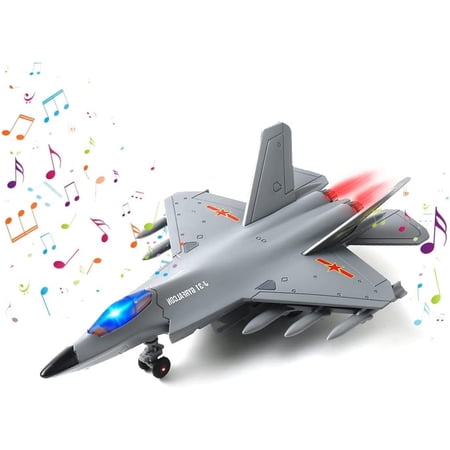 Airplane Toy, Diecast Fighter Jet Toy, Pull Back Airplanes Toy Jets with Light & Sound for Gifts Collection Decor