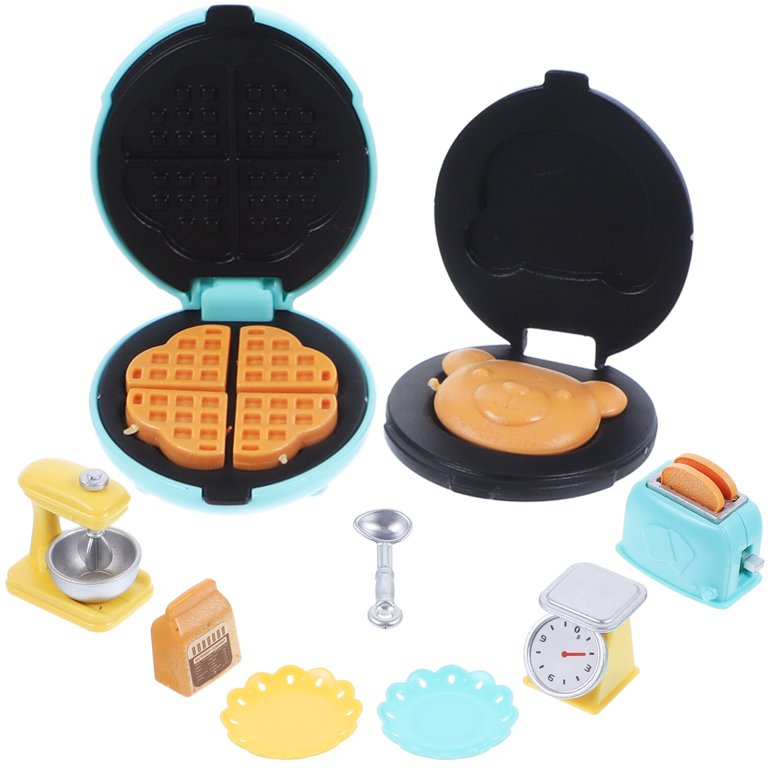 Miniature Waffle Maker 1/6 Scale Dollhouse Kitchen Mini Toaster