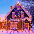 thumbnail image 4 of Christmas Tree Lights 350 LED Christmas Decorations String Light Outdoor Waterfall LED String Lights Waterproof Christmas Lights for Yard Wedding Party Home Garden Indoor Outdoor (Multicolor), 4 of 5