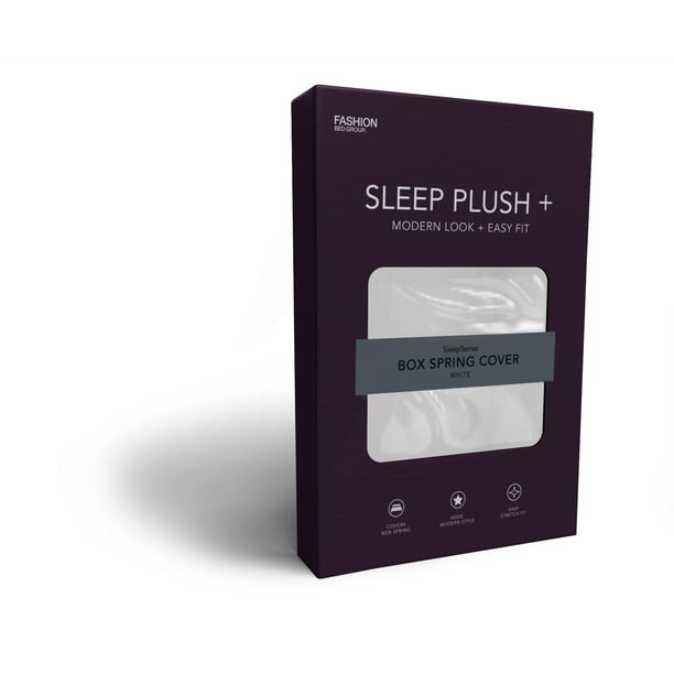 Sleep Plush + White Fabric Box Spring Cover, Twin