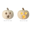 thumbnail image 4 of Halloween White Pumpkin Light, LED Plastic Jack O Lantern with Surprised Face, Battery Powered Decor for Porch Mantel Patio Party Store Display, 4 of 5