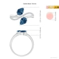 thumbnail image 5 of ANGARA Natural Pear-Shaped 1.6 ct London Blue Topaz Two-Stone Bypass Ring in 14K White Gold for Women (Size-7x5mm) | November Birthstone Jewelry for Women | London Blue Topaz Ring (Ring Size - 7), 5 of 10