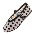thumbnail image 2 of Avrnliq Mary Jane Flats for Women, White Polka Dot Retro Round Toe Adjustable Buckle Strap Comfort Casual Summer Office Shoes,Size 38, 2 of 9