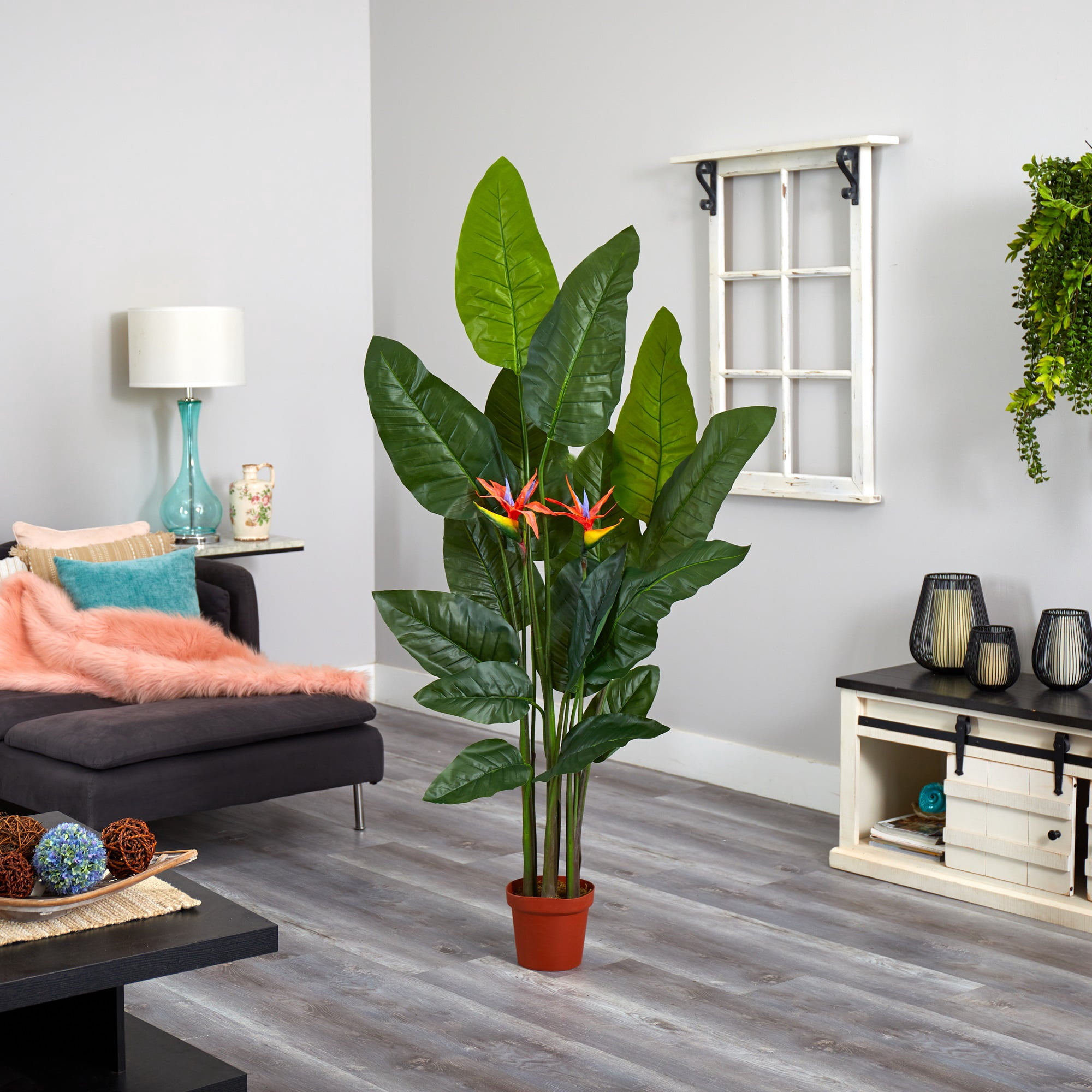 Nearly Natural 58" Bird of Paradise Plant (Real Touch) in Green