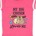thumbnail image 4 of Inktastic My Big Cousin Loves Me with Sloth and Hearts Boys or Girls Baby Bodysuit, 4 of 5
