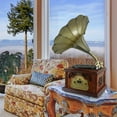 thumbnail image 6 of Pyle Retro Vintage Classic Bluetooth Turntable Phonograph Gramophone Record Player, Bronze & Brown, 6 of 6