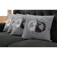 thumbnail image 5 of Ambesonne Cat Throw Pillow Cover 4 Pack, Couple Fishbone, 20", Black White Grey, 5 of 5
