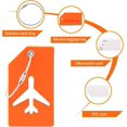 thumbnail image 4 of Set of 2 Luggage Tags, Premium Quality Tags with Address Plate, Particularly Attractive and Secure, Waterproof Stainless Steel Cable - Tags (Orange), 4 of 5