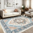 thumbnail image 4 of MJIAexp 8x10 Vintage Area Rugs Machine Washable Rug with Rubber Backing Stain Resistant Rugs Anti Slip Living Room Rug, Bedroom Rug, Home Decor Blue, 4 of 8