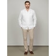 thumbnail image 2 of J. METHOD Men's Long Sleeve Cuban Guayabera Shirt Short Sleeve Button Down Classic Embroidered 4 Pockets Casual Top NEMT118 White M, 2 of 4