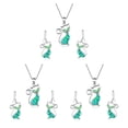 thumbnail image 2 of Sonducket Collar colgante Pendientes de gancho Conjunto Aniversario Cumpleaños Boda Joyería Hija Banquete Accesorios de oficina Verde Type1 NO1, 2 of 6