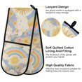 thumbnail image 2 of Yayeee Double Oven Mitt Kitchen Heat Resistant Baking 35" x7" Quilted Glove, Purple Rainbow Clouds, 2 of 6