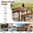 thumbnail image 6 of Ktaxon 4' Wooden Outdoor Folding Patio Camping Picnic Table Set with Bench, Brown, 6 of 9