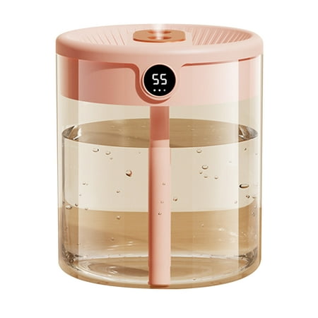 

2L Double Nozzle Air Humidifier USB Double Jet Humidifier with LCD Humidity Display Large Capacity Aroma Oil Diffuser for Home Bedroom Pink