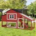 thumbnail image 6 of Aivituvin Chicken Coop, Mobile Chicken House with with Wheels, Outdoor Hen House Poultry Cage with Nesting Box, Leakproof Pull Out Tray and UV-Resistant Roof,Rabbit Hutch Duck Coop (Red), 6 of 13