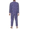 thumbnail image 7 of Salouo Lavender Flowers Print Button-Front Long Sleeve Pajama Set for Men, Soft 2Pjs Men's Long Sleeve Sleepwear -XX-Large, 7 of 7