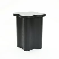 LuxenHome Black Modern Cloverleaf MDF Wood Side Table