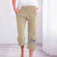 thumbnail image 1 of Pantalons en Lin pour Femmes Été Mode Décontractée Imprimée Taille Élastique Pantalons Longs Amples avec Poche Capris pour Femmes Été Décontracté Liquidation, 1 of 5
