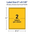 thumbnail image 6 of Avery Printable Rectangle Labels, Bright Yellow, 5" x 8-1/8", 80ct, 6 of 11