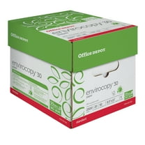 Office Depot EnviroCopy 30 Paper, 8 1/2in x 11in, 20 Lb, 30% Recycled, FSC Certified, 500 Sheets Per Ream, 5 Reams, 40430