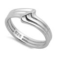 thumbnail image 1 of 925 Sterling Silver Oxidized Platinum Plated Multiple Small Wave Women Ring, 1 of 2