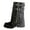 Black, variant on Black Ladies Slim Boots With Side Zipper And Thick Heel For Elevation Comfortable During Cold Seasons
