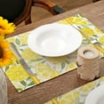 thumbnail image 4 of Lemon Summer Placemats 12x18 Inch Set of 4 Yellow Stripes Spring Table Mats Farmhouse Rustic Holiday Kitchen Dining Table Decoration for Indoor Outdoor Dinner Party Décor GP077, 4 of 5