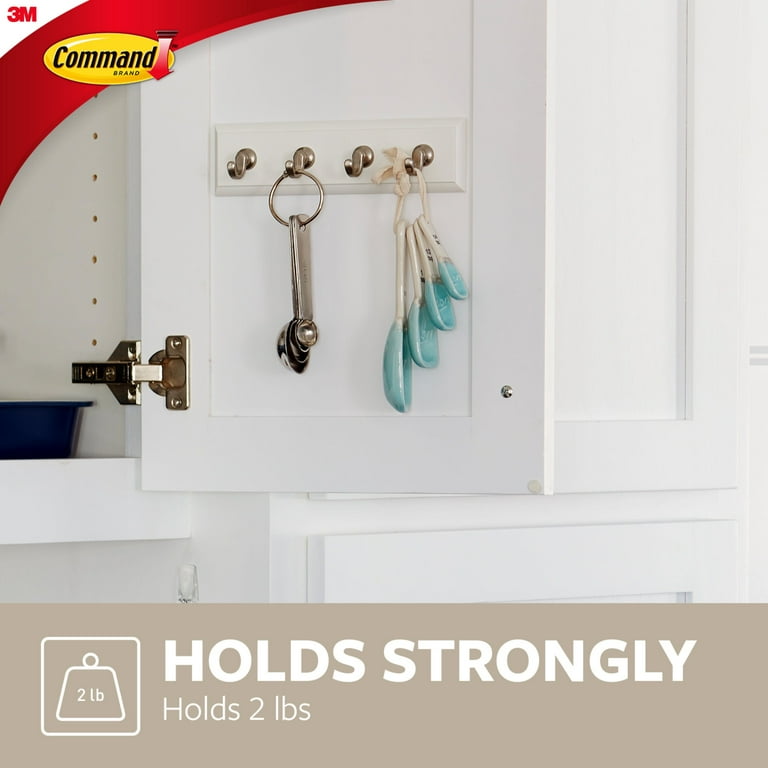 Command White Key Rail 4 Hooks 1 Key Holder for Wall 6 Strips Pack