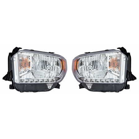 For 2014-2015 Toyota Tundra Pair Head Lights Driver and Passenger Side