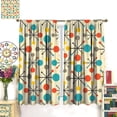 thumbnail image 3 of Mid Century Curtains,Mid Century Fifties Modern Retro Colors Pattern Rod Pocket Window Drapes for Living Room Bedroom Kitchen Bathroom Home Set 2 Panels,52x84 Inches, 3 of 8